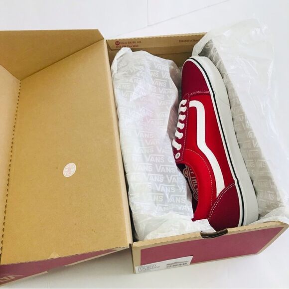 New! Vans Ward Off The Wall Sidewalk Red Lace Up Skater Shoes - Picture 10 of 10